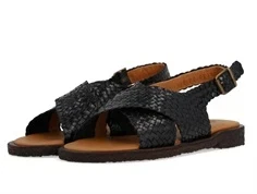 Angulus sandal sort flet med spænde i størrelse 37-40